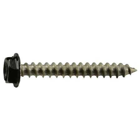 Midwest Fastener Sheet Metal Screw, #10 x 1-1/2 in, Painted 18-8 Stainless Steel Flange Hex Head 12 PK 71033